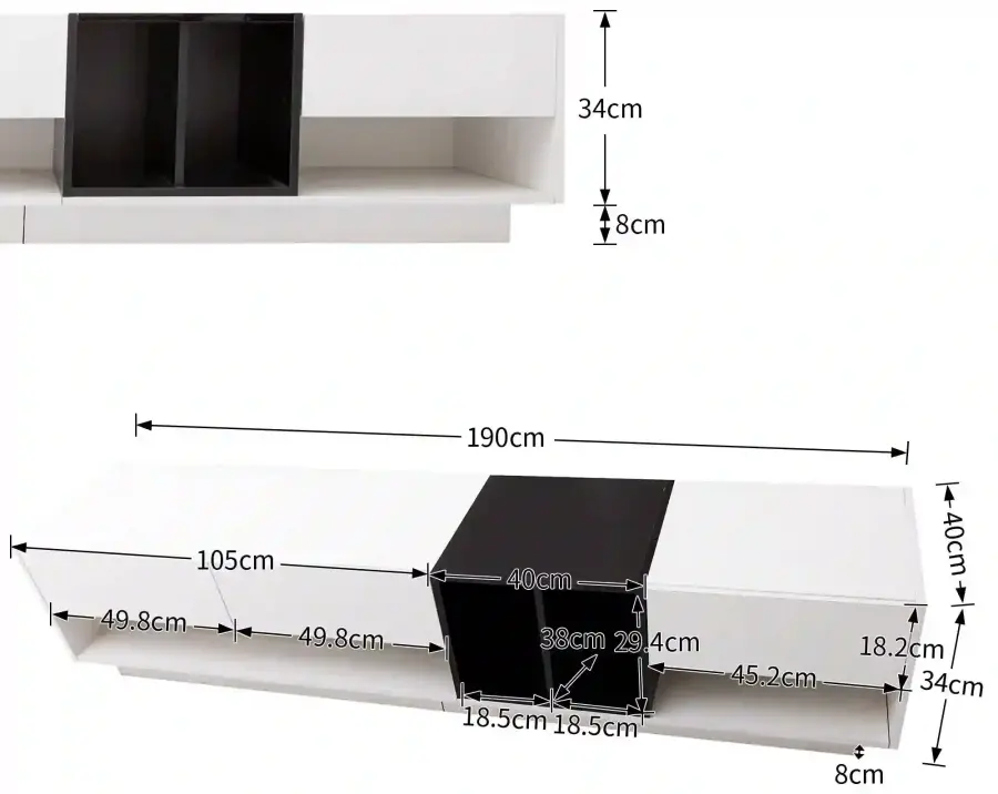 Afmet Tv Stend - Ağ/Qara - 6