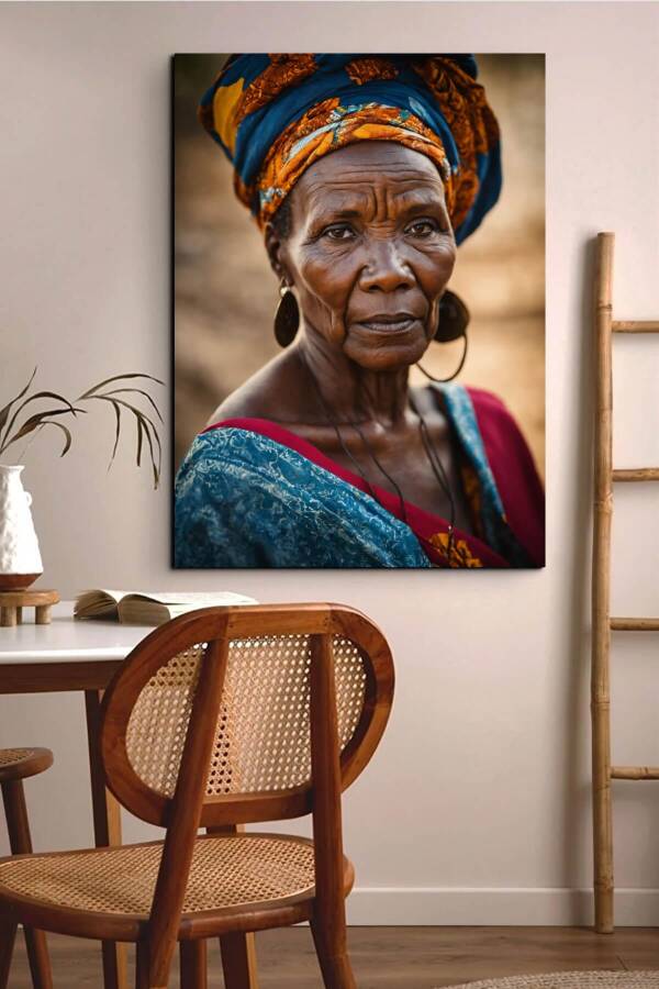 African Woman Kanvas Tablo - 1