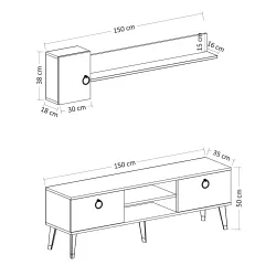 Alfa Tv Stend - Meşə/Royal Mərmər - 5