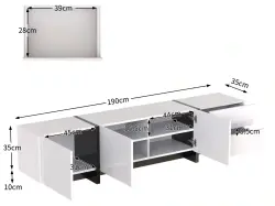 Amord Tv Stend - Ağ/Qara - 7