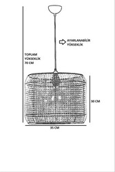 Arthur Büyük Tekli Kahve Rattan Çilçıraq - 4