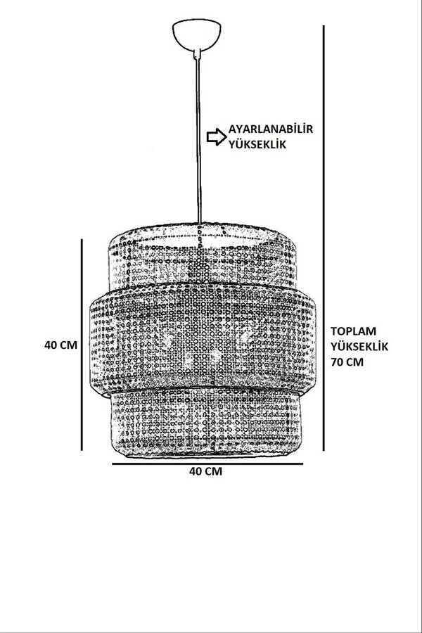 Asel Tekli Rattan Çilçıraq - 6