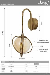 Eskitme Kaplama Bra Aplik E14 Metal Cam 22x24cm - 3