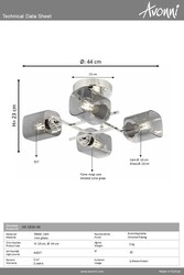 Krom Kaplama Modern Çilçıraq E27 Metal Cam 44cm - 2