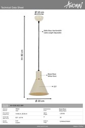 Beyaz Boyalı Modern Çilçıraq E27 Metal 20cm - 3