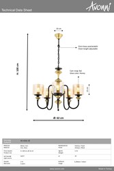 Eskitme Kaplama Modern Çilçıraq E27 Metal Cam 62cm - 3