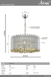 Krom Kaplama Modern Çilçıraq E14 Metal 50cm - 2