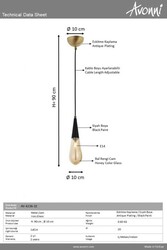 Eskitme Kaplama Modern Çilçıraq E14 Metal Cam 10cm - 2