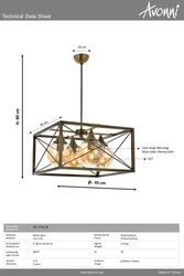 Eskitme Kaplama Modern Çilçıraq E27 Metal Cam 45cm - 3