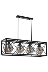 Siyah Boyalı Modern Çilçıraq E27 Metal Cam 80x25cm - 1