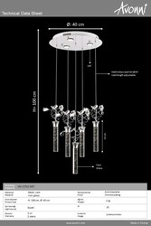 Krom Kaplama Modern Çilçıraq LED Metal Kristal Cam 40cm - 4