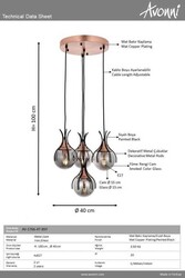 Siyah Boyalı Modern Çilçıraq E27 Metal Cam 40cm - 3