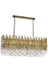 Eskitme Kaplama Klasik Çilçıraq E27 Metal Kristal 100x35cm - 1