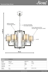 Krom Kaplama Modern Çilçıraq E27 Metal Cam 70cm - 2