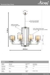 Krom Kaplama Modern Çilçıraq E27 Metal Cam 80cm - 3