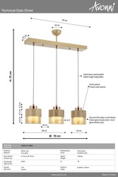 Krem Boyalı Modern Çilçıraq E27 Metal Cam 70x15cm - 3