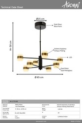 Eskitme Kaplama Modern Çilçıraq LED Metal Akrilik 65cm - 3