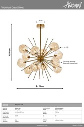 Eskitme Kaplama Modern Çilçıraq G9 Metal Cam 70cm - 3