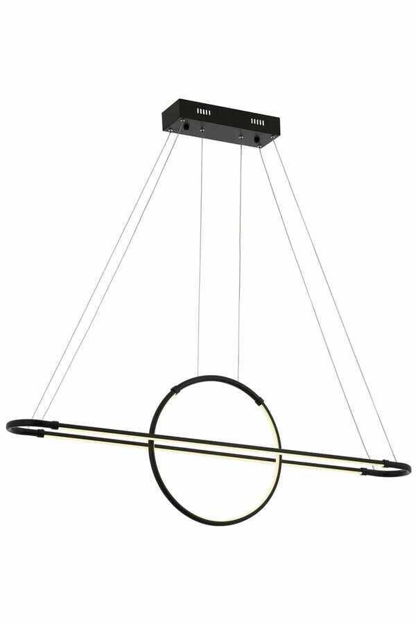 Siyah Boyalı Modern Çilçıraq LED Metal Pleksi 110x14cm - 1