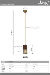 Eskitme Kaplama Modern Çilçıraq E27 Metal Ahşap 9cm - 4