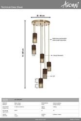 Eskitme Kaplama Modern Çilçıraq E27 Metal Ahşap 40cm - 4