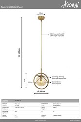 Eskitme Kaplama Modern Çilçıraq E14 Metal Cam 22cm - 4