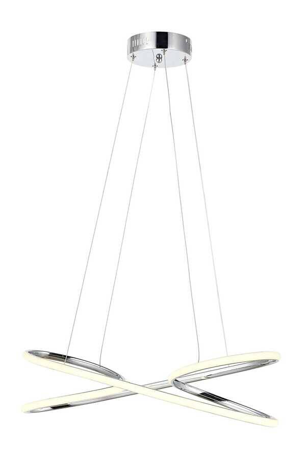 Krom Kaplama Modern Çilçıraq LED Metal Silikon 60x25cm - 1