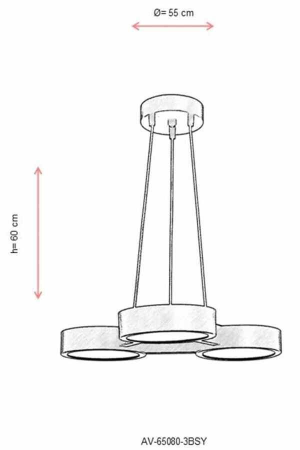 Siyah Boyalı Modern Çilçıraq E14 Metal Pleksi 55cm - 4