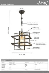 Siyah Boyalı Modern Çilçıraq E27 Metal 30cm - 2