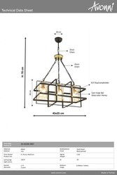 Siyah Boyalı Modern Çilçıraq E27 Metal 45x25cm - 2