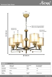 Eskitme Kaplama Modern Çilçıraq E27 Metal Cam 58cm - 2