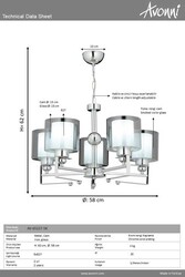 Krom Kaplama Modern Çilçıraq E27 Metal Cam 58cm - 2