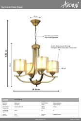 Eskitme Kaplama Modern Çilçıraq E27 Metal Cam 55cm - 3