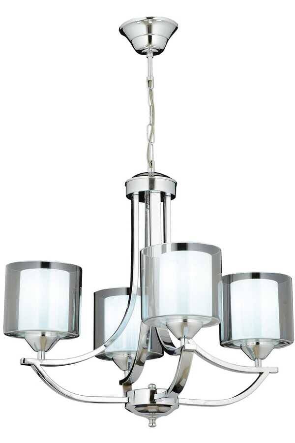 Krom Kaplama Modern Çilçıraq E27 Metal Cam 55cm - 2