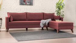 Bella Soft Künc Divan Bordo Sağ - 2