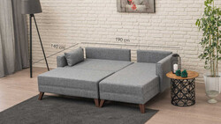 Bella Soft Mini Künc Divan Gri Sağ - 5