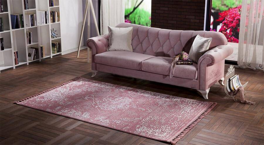 Bellona Woolline 3692 P10 Pembe 150x230 Yün Halı - 1