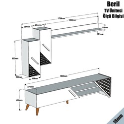 Beril Tv Stend - Beyaz - 4