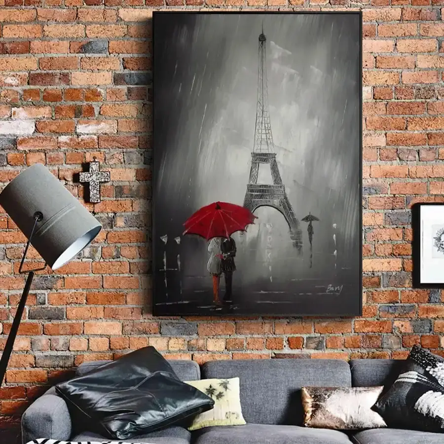 Black and White Eiffel Kətan Tablo TB1076 - 1