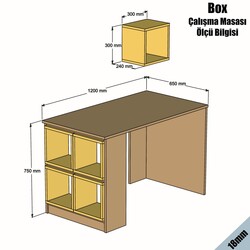 Box Çalışma Masası - Ceviz / Beyaz - 4