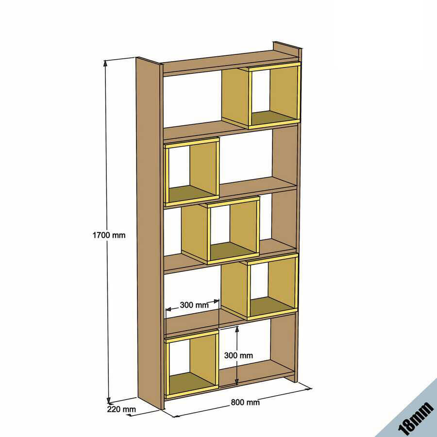 Box Kitab Rəfi - Ağ / Cəviz - 4