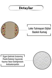 Çiçek Kenar Desen Dijital Baskılı Zenit Kilim - 3