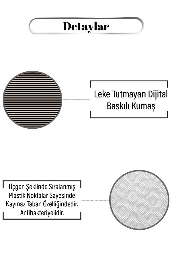 Çizgili Modern Desen Dijital Baskılı Zenit Kilim - 3