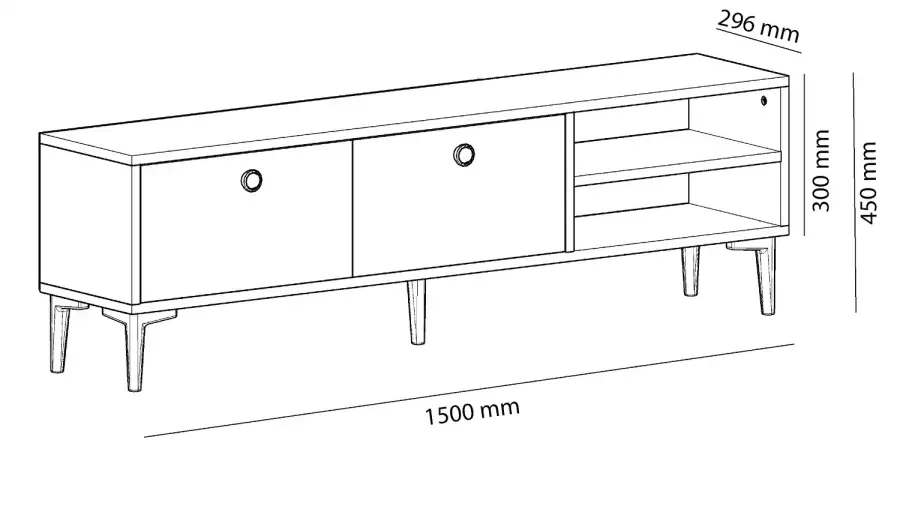 Clara Tv Stend - Ağ - 5