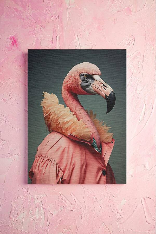 Cool Flamingo Portresi Kanvas Tablo - 1