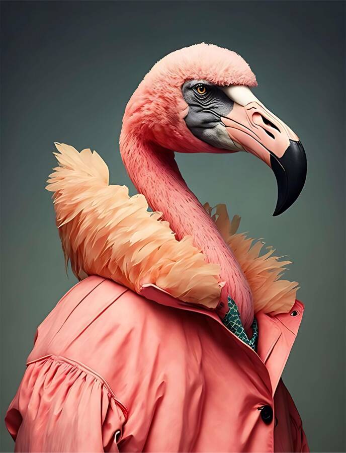 Cool Flamingo Portresi Kanvas Tablo - 3