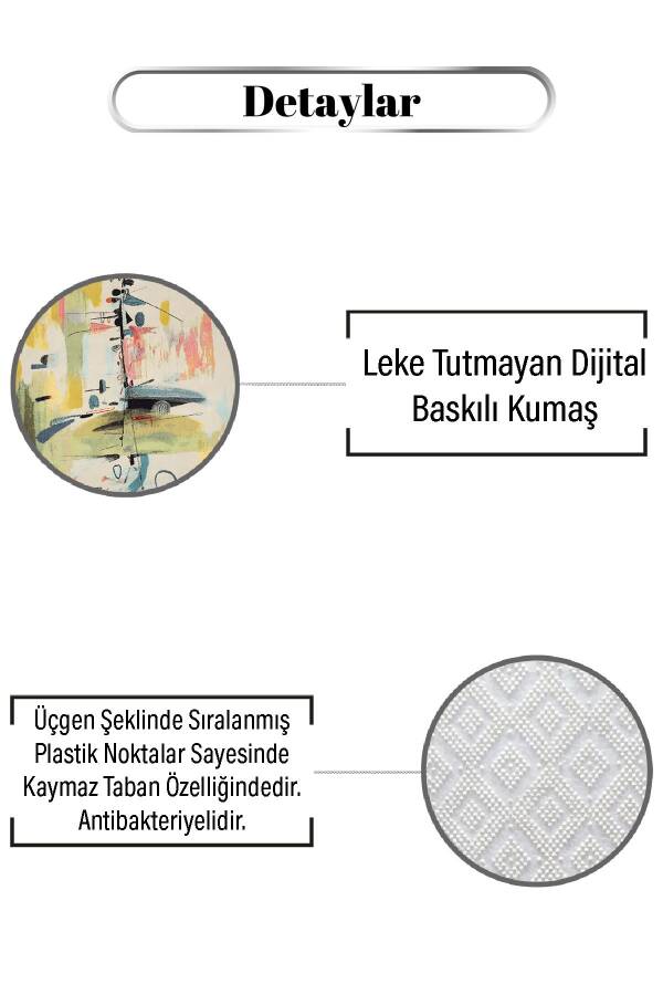 Dağınık Vuruşlu Soft Renkler Desen Dijital Baskılı Zenit Kilim - 3