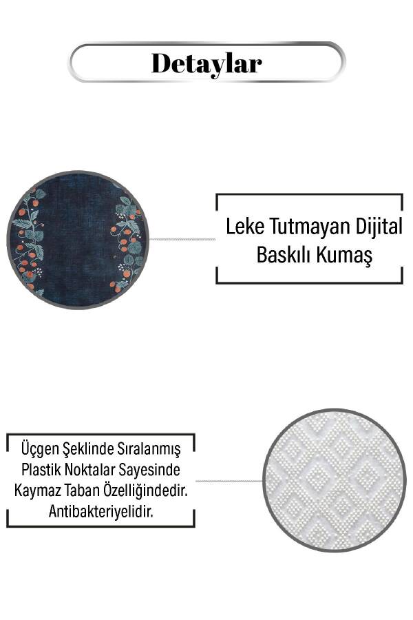 Dalında Çilek Desen Dijital Baskılı Zenit Kilim - 3