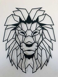 Dekoratif Metal Duvar Tablosu Aslan Temalı 48x60cm - 5