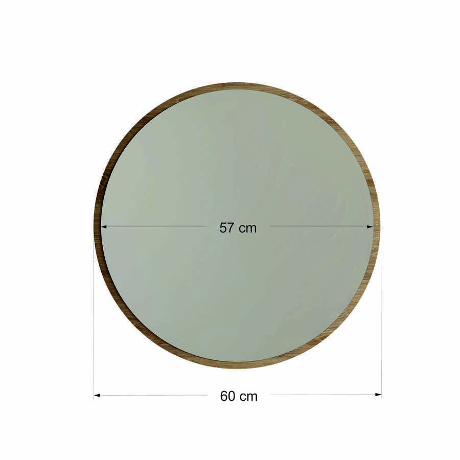 Dekorativ Yuvarlaq Güzgü A707 - Cəviz - 5